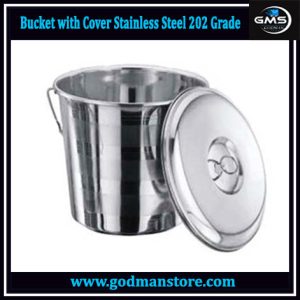 Bucket with Cover Stainless Steel 202 Grade