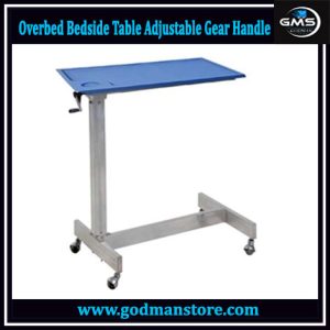 Overbed Bedside Table Adjustable Gear Handle