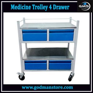 Medicine Trolley 4 Drawer