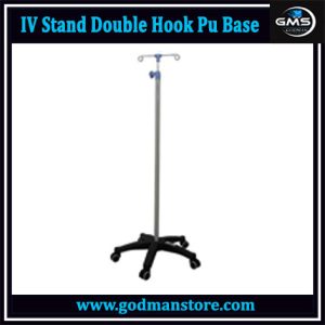 IV Stand Double Hook Pu Base