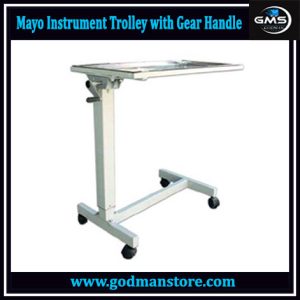 Mayo Instrument Trolley with Gear Handle