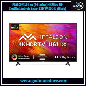 iFFALCON 126 cm (50 inches) 4K Ultra HD Certified Android Smart LED TV 50U61 (Black)