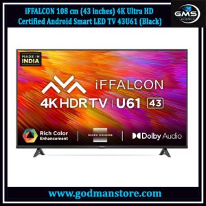 iFFALCON 108 cm (43 inches) 4K Ultra HD Certified Android Smart LED TV 43U61 (Black)