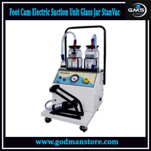 Foot Cum Electric Suction Unit Glass Jar StanVac