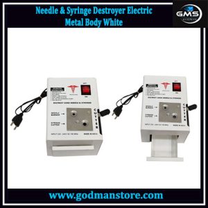 Needle & Syringe Destroyer Electric Metal Body White