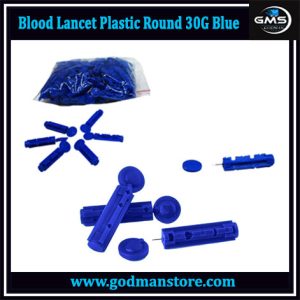 Blood Lancet Plastic Round 30G Blue