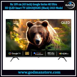 Nu 109 cm (43 inch) Google Series 4K Ultra HD QLED Smart TV LED43QUGNX (Black) 2023 Model