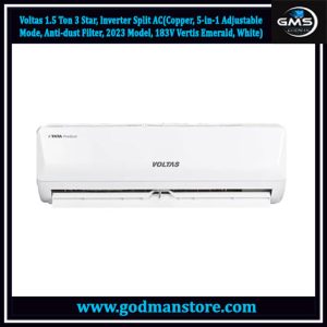 Voltas 1.5 Ton 3 Star, Inverter Split AC(Copper, 5-in-1 Adjustable Mode, Anti-dust Filter, 2023 Model, 183V Vertis Emerald, White)