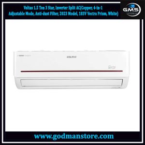 Voltas 1.5 Ton 3 Star, Inverter Split AC(Copper, 4-in-1 Adjustable Mode, Anti-dust Filter, 2023 Model, 183V Vectra Prism, White)