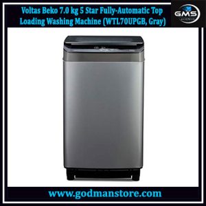 Voltas Beko 7.0 kg 5 Star Fully-Automatic Top Loading Washing Machine (WTL70UPGB, Gray)