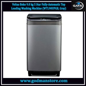 Voltas Beko 9.0 kg 5 Star Fully-Automatic Top Loading Washing Machine (WTL90UPGB, Gray)