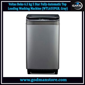 Voltas Beko 6.5 kg 5 Star Fully-Automatic Top Loading Washing Machine (WTL65UPGB, Gray)