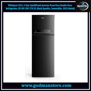 Whirlpool 265 L 3 Star IntelliFresh Inverter Frost-Free Double Door Refrigerator (IF INV CNV 278 3S, Black Sparkle, Convertible, 2022 Model)